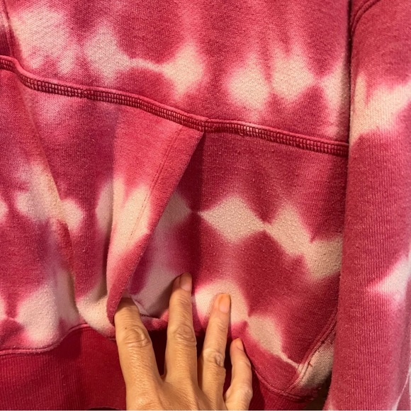 Free People Movement Dusty Rose and White Lace-Up Hoodie size Small - Picture 4 of 15